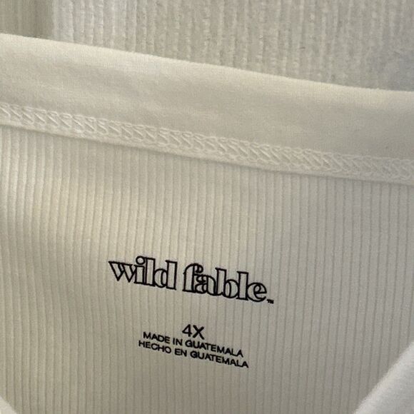 NWT Wild Fable Women’s White Sleeveless Basic Ribbed Tank Top Size 4X - Picture 3 of 16
